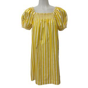 Crewcuts Girl’s Striped Dress Yellow and White Size 14